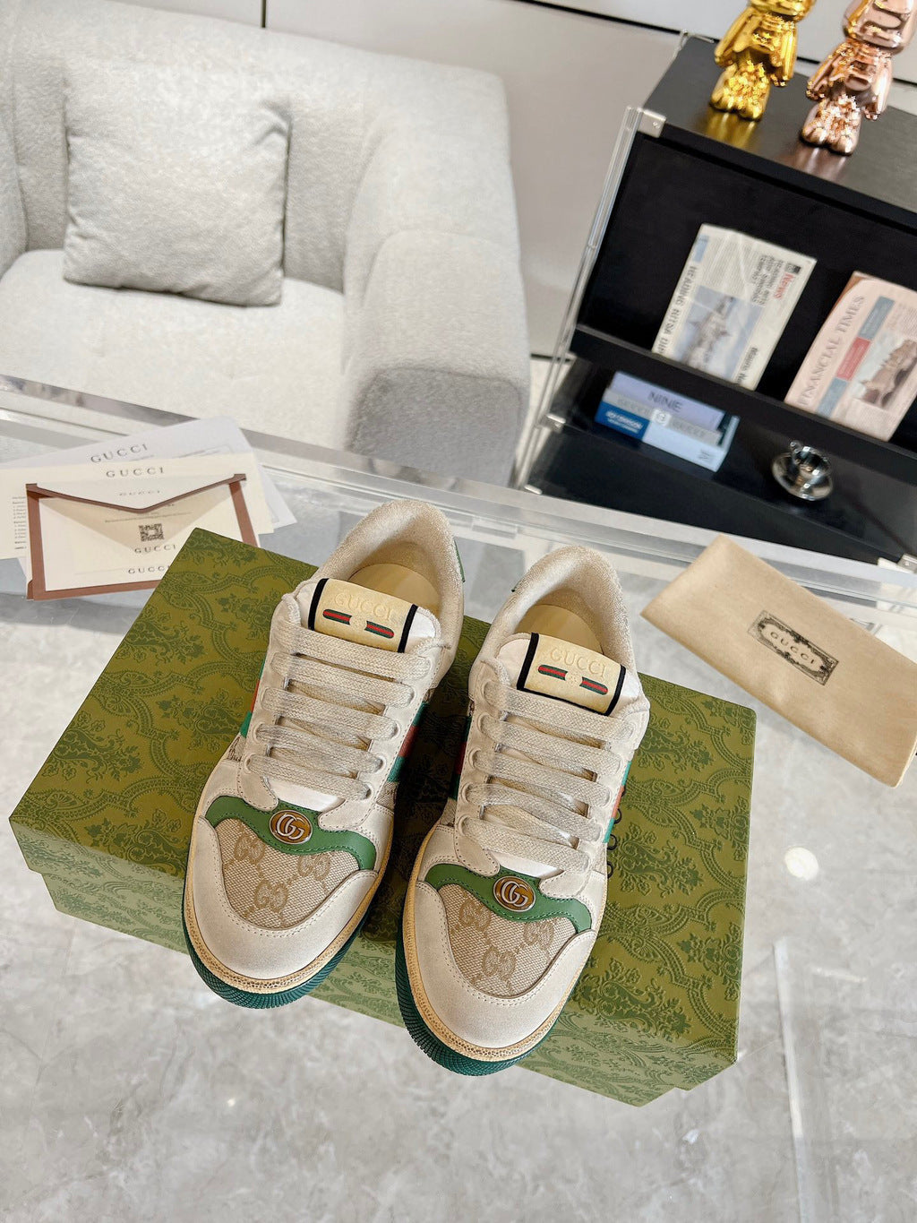 FemmeHeritage Vintage Sneaker – Green & Rose Edition