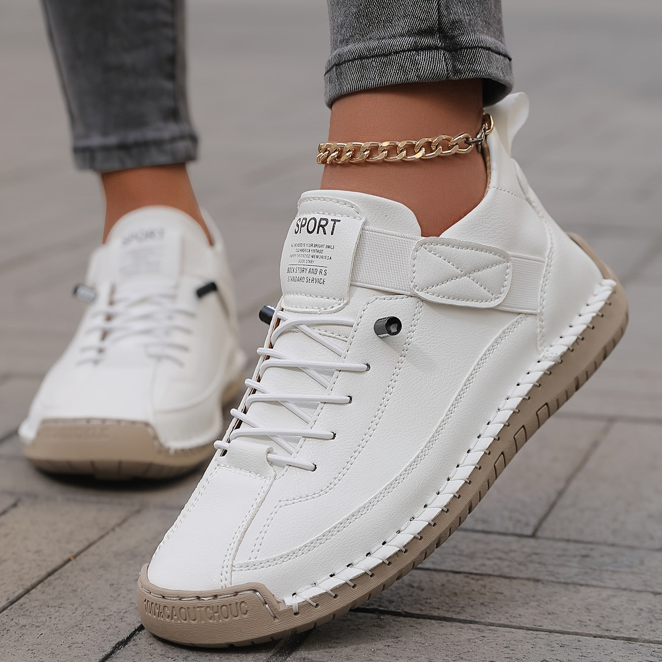 FemmeTrek Urban Comfort – Breathable Leather Sneakers for Everyday Adventure