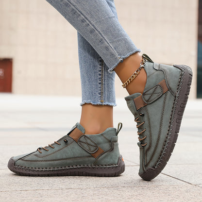 FemmeTrek Urban Comfort – Breathable Leather Sneakers for Everyday Adventure